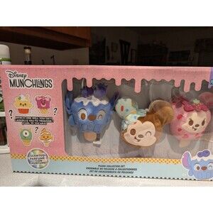 Disney Munchlings Scented Plush Collector Set 4-Pack NEW SEALED Stitch Mickey